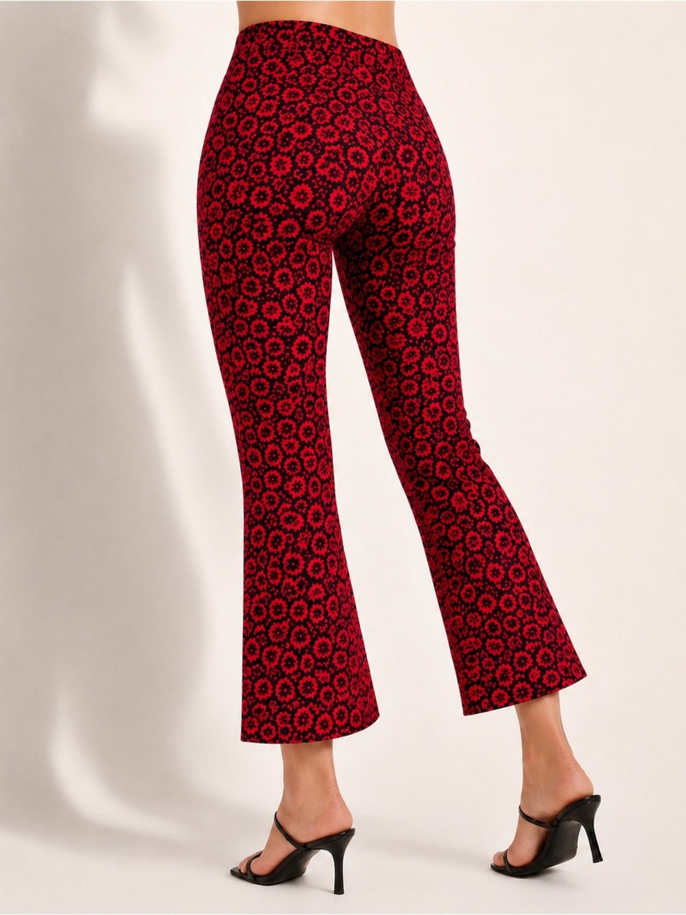 Maeve Anthropologie The Margot Floral Jacquard Kick Flare Cropped Pants S - Picture 2 of 8